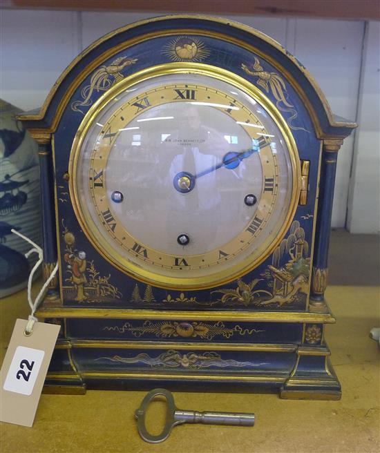 Lacquered mantel clock by Sir John Bennett Ltd, London